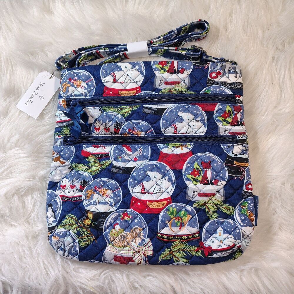 Vera Bradley Snow Globes Triple Zip Hipster Purse NWTS